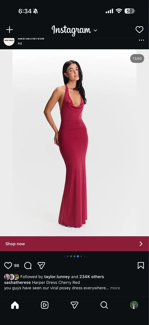 Sasha Therese Open Back Pearl Beaded Maxi Dress - Image 3