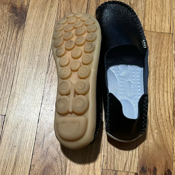Black Pebble Sole Comfort Loafers Size 39 US 8/8.5 Slip On Very Comfortable - Image 4
