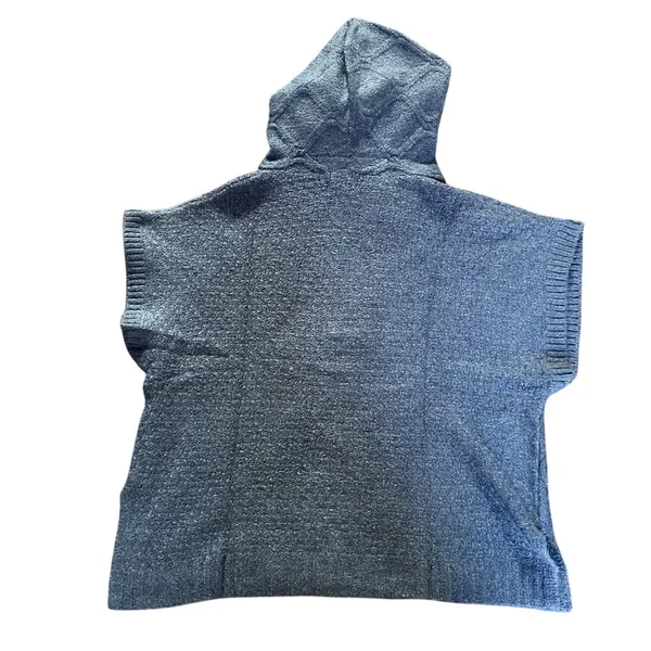 Universal Thread Blue Knit Hooded Poncho Sweater Size L NWT Boho Fall Cozy NWT - Image 4