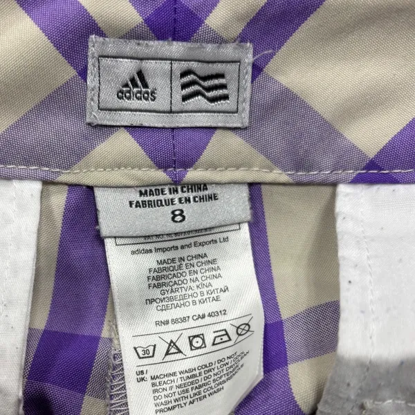 Adidas Golf Shorts Women 8 Purple Plaid Checkered‎ Athletic Sporty Colorful - Image 6