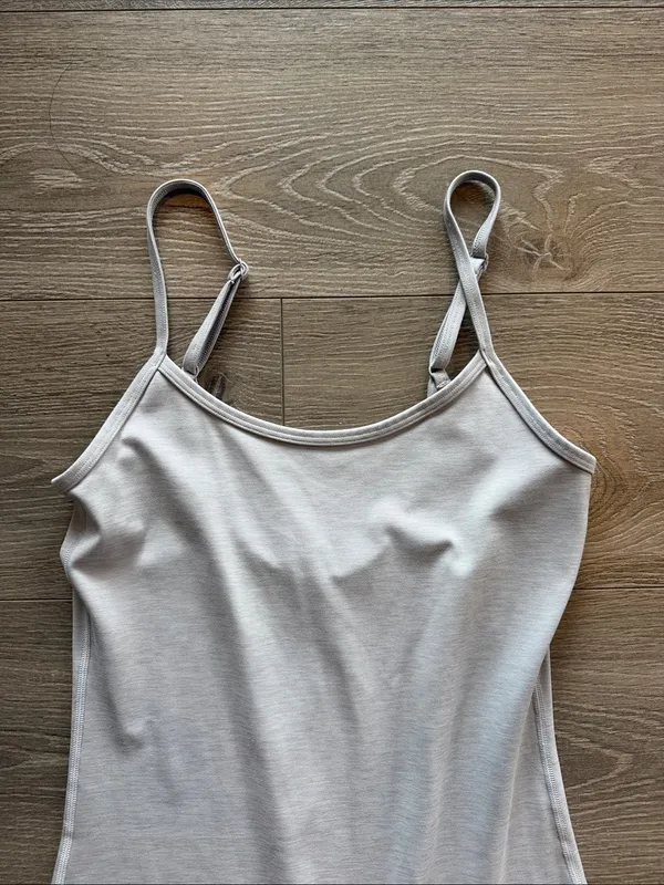 Aritzia Slim Spaghetti-Strap Jumpsuit in Light Gray - Image 3