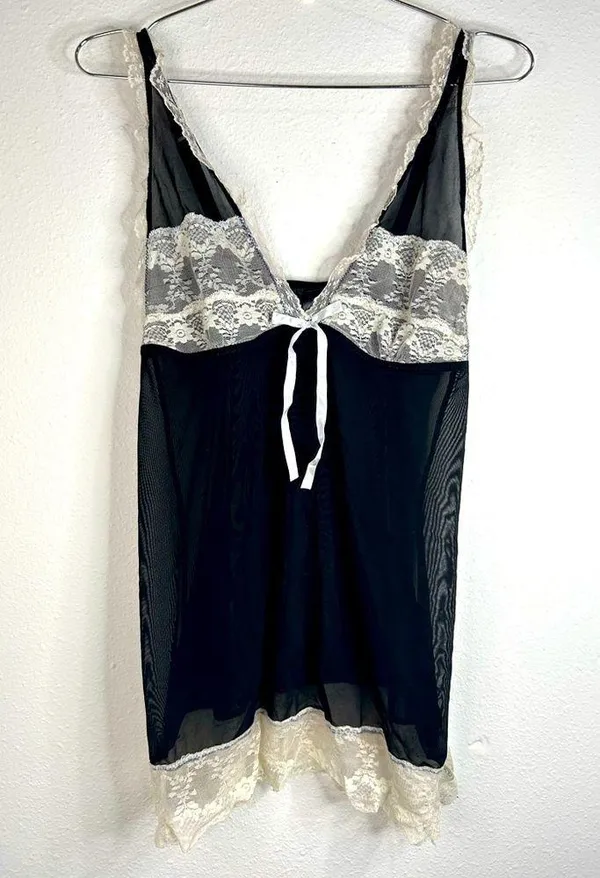 Marilyn Monroe Black Lace Slip Dress - Size Medium - Image 3