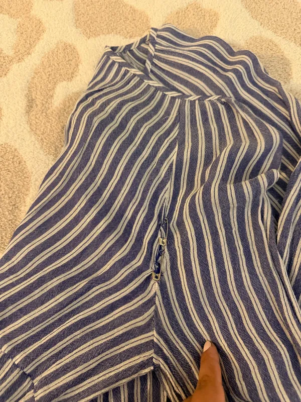 Old Navy Striped Blouse Blue White - Image 5