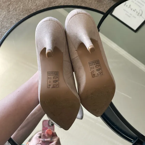 Qupid Nude Neutral Kitten Heel - Image 6