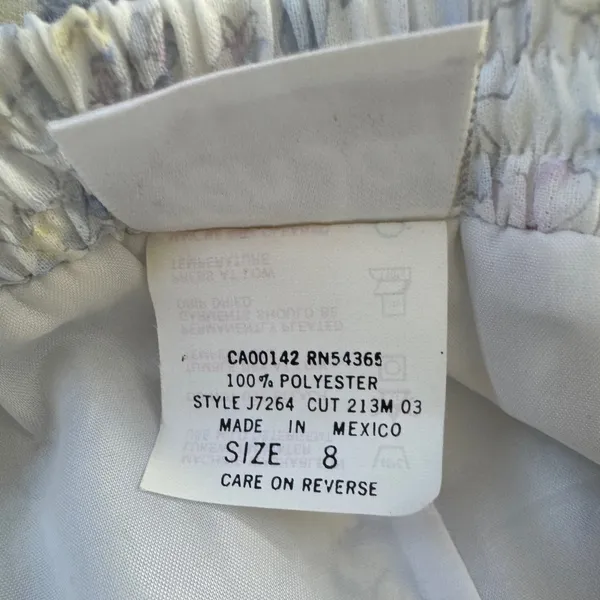 Vintage ‘80s TanJay by Nygard White Floral Print Elastic Waist Midi Skirt - Image 8