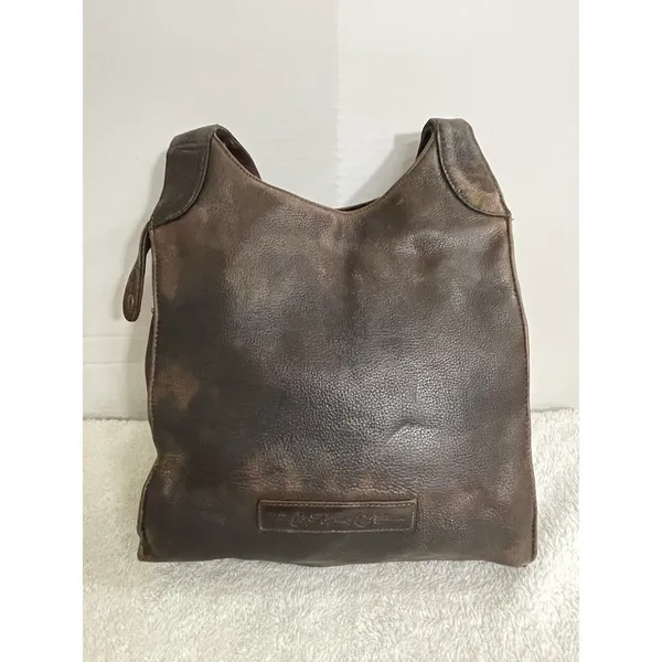 Fossil 1954 Large Brown Pebbled Leather Shoulder Bag Charm Women’s - Image 3
