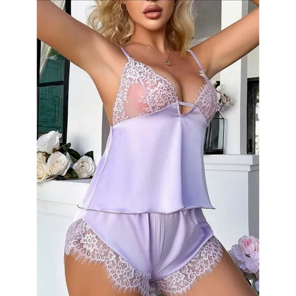 Comfortable lace trimmed sexy sleepwear - Image 3