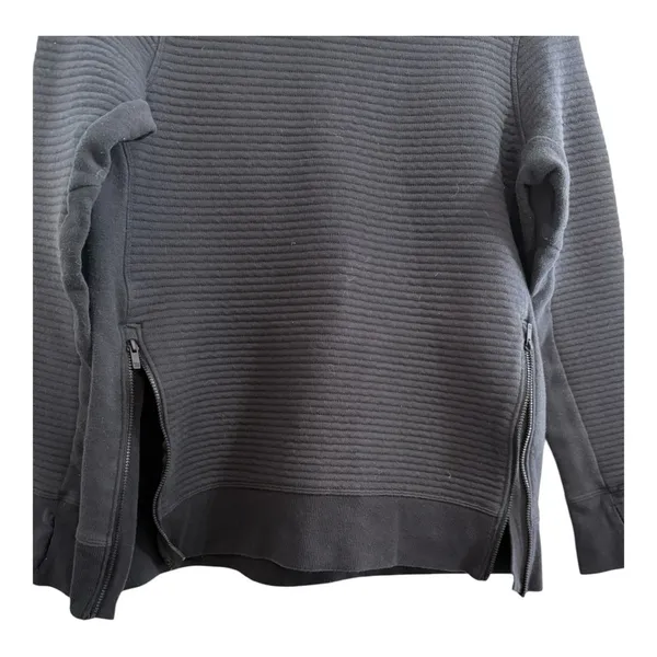 All in Motion Target Ribbed Mockneck Zipper Black Pullover Sweatshirt Size Small - Image 2