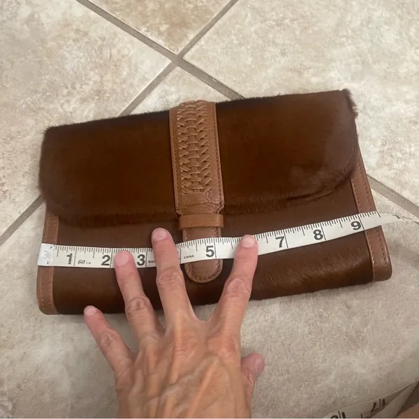 Grace Atelier de luxe ‎ Brown Clutch Bag Purse Snap Closure - Image 4