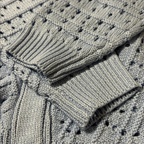 Lulu's Light Blue Open-Knit Cardigan Size Large - Image 5