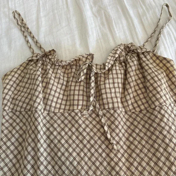 Pacsun yellow plaid ruffle mini dress - Image 2