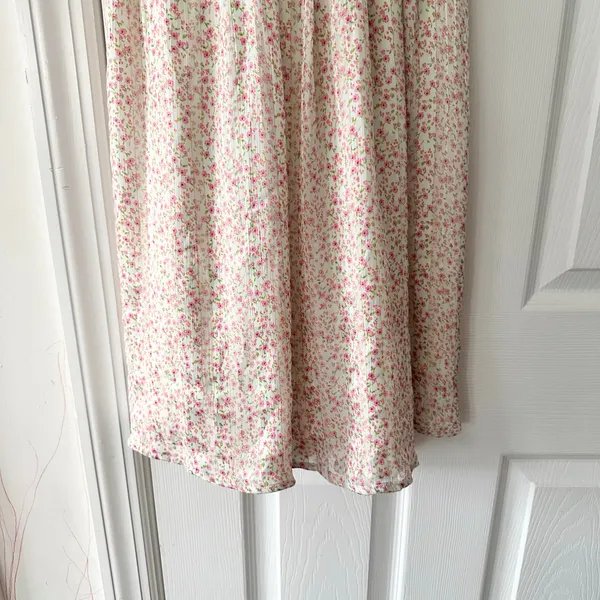 For Love & Lemons Colleen Ivory Red Floral Bustier Mini Babydoll Dress Medium - Image 4