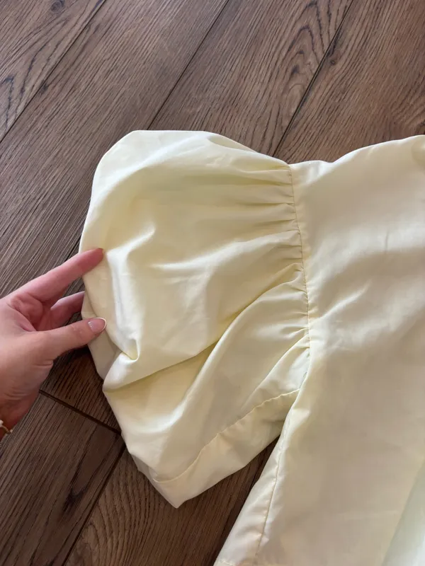 Butter yellow bubble sleeve top - Image 2