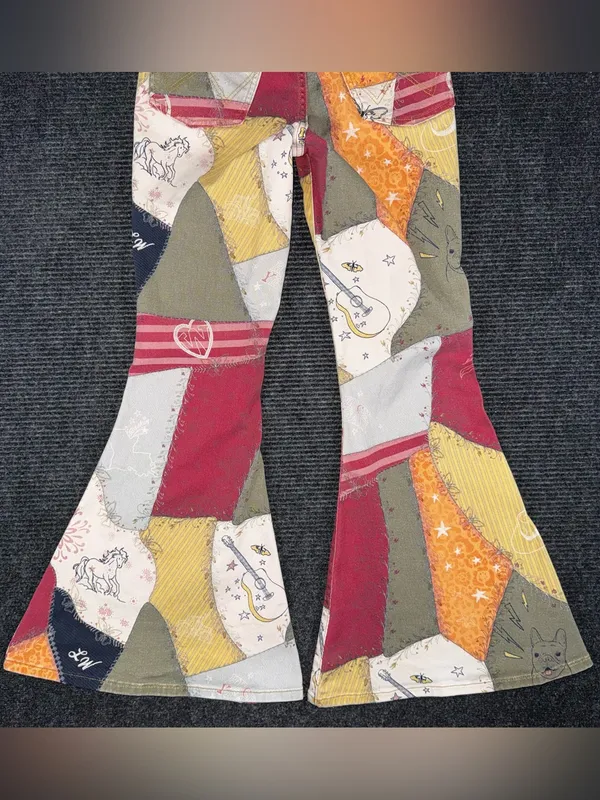 RARE Wrangler x Lainey Wilson Patchwork Sundown Flare Jeans Bell Bottoms 27x32 - Image 7