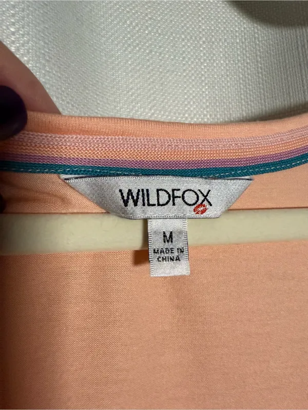 Wildfox Take It Easy Peach Orange Graphic Tank Top Size Medium - Image 4