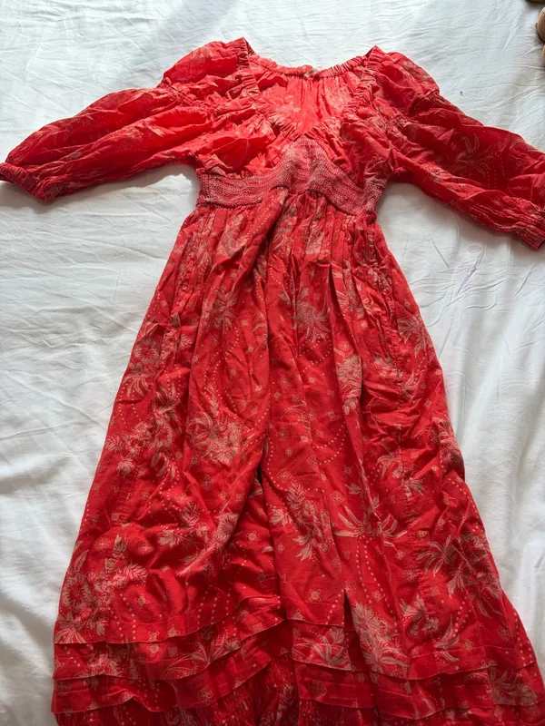 Free People Red Floral Maxi Dress - Image 4