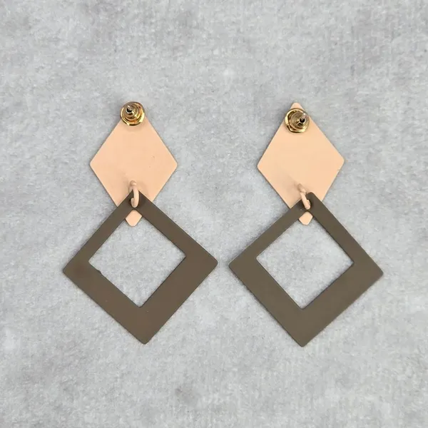 Gray Pink Diamond‎ Hook Stud Boho Dangle Fashion Jewelry Earrings NWT JB2-97 - Image 2
