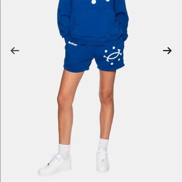 Madhappy Buddy Heritage Shorts‎ Cotton Embroidered Royal Blue M GUC - Image 9