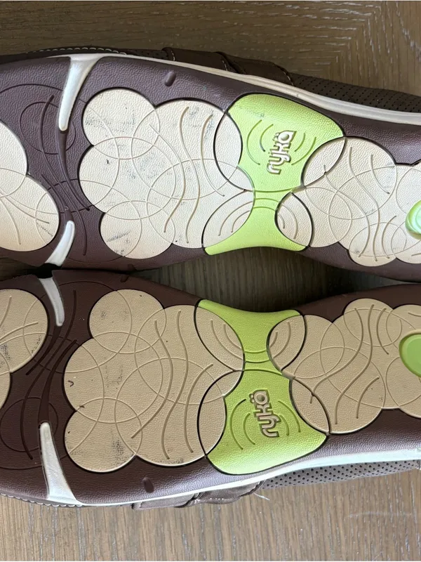 Ryka Brown Slip-On Sneakers with Lime Accents - Image 5