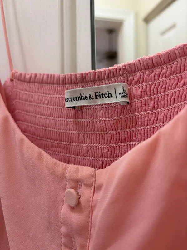 Abercrombie & Fitch Pink Maxi Dress - Size L - Image 4
