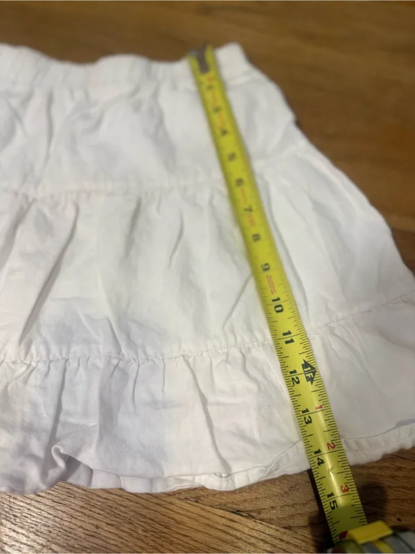 Bershka White Ruffled Mini Skirt Size Medium - Image 7
