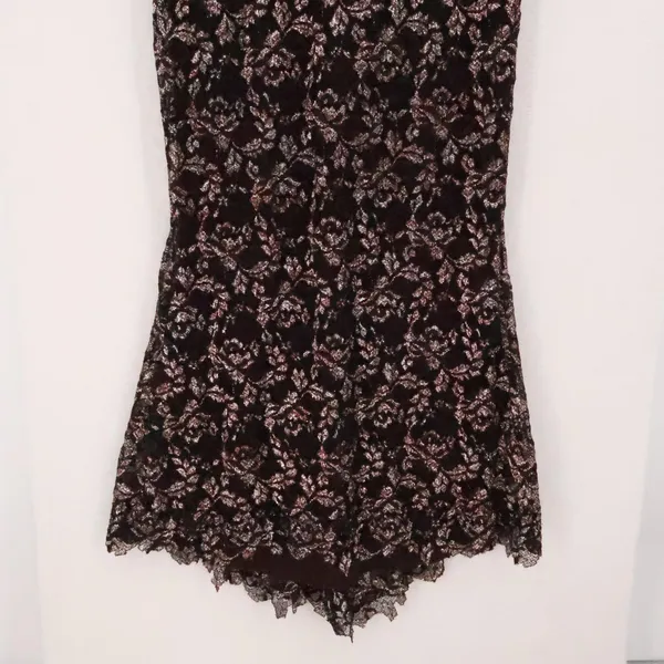Sara Mique Metallic Lace Mermaid Gown Size S Espresso Brown Rose Gold NYE NWT - Image 10