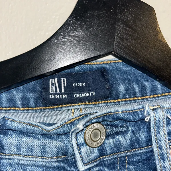 GAP Blue Distressed Straight Leg Jeans - Image 7