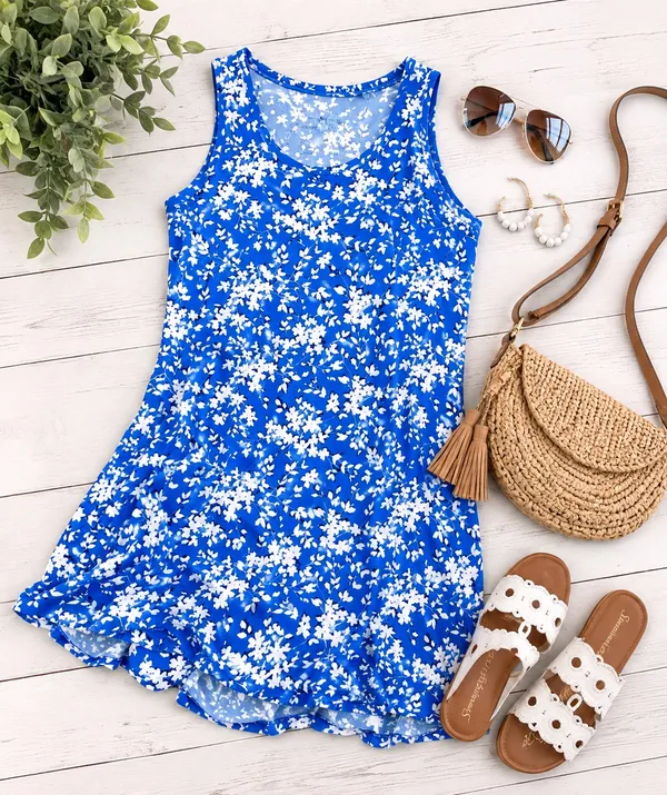 Draper James Blue Floral Dress - Image 2