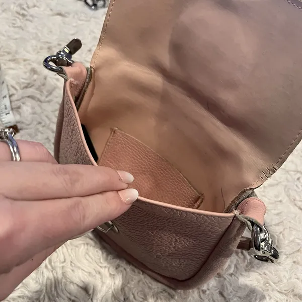 Harley Davidson Small Light Pink Leather Bag Pouch Purse No Strap Biker See Pics - Image 7