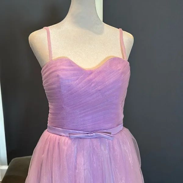 Women’s Tea Length Purple Prom Party Dress CorsetBack Sweetheart Neckline Size 4 - Image 2