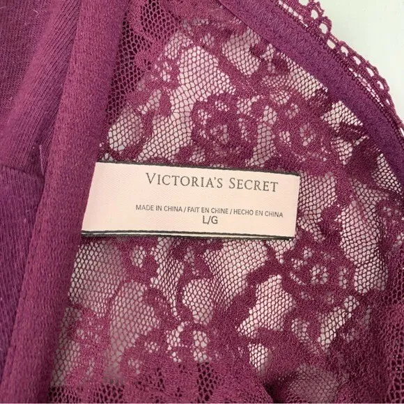 Victorias Secret Lace Bralette Plum Large Romantic Intimates - Image 5