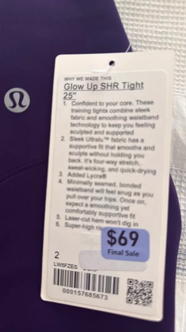 NWT Lululemon Glow Up SHR Tight 25” Leggings | Size 2 | Deep Luxe Purple - Image 6