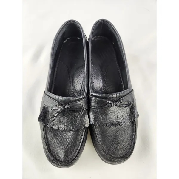 SAS Womens Black Comfort Loafer Kiltie Moccasin Black Leather Shoe‎ Size 11 M 12 - Image 7