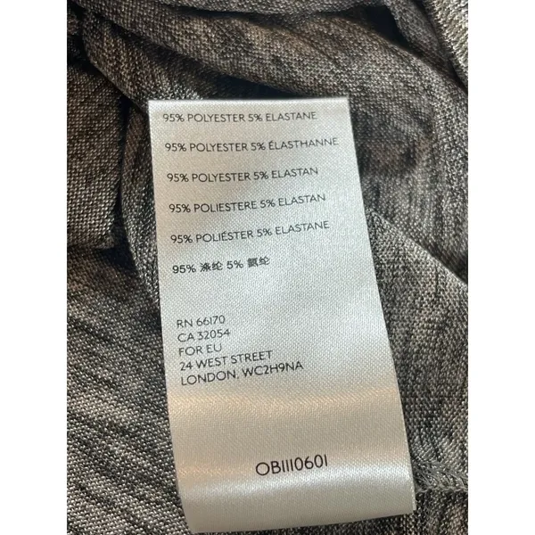 Anthropologie Silver Metallic Faux Wrap Blouse Long Sleeve Shimmer Top XS Party - Image 9