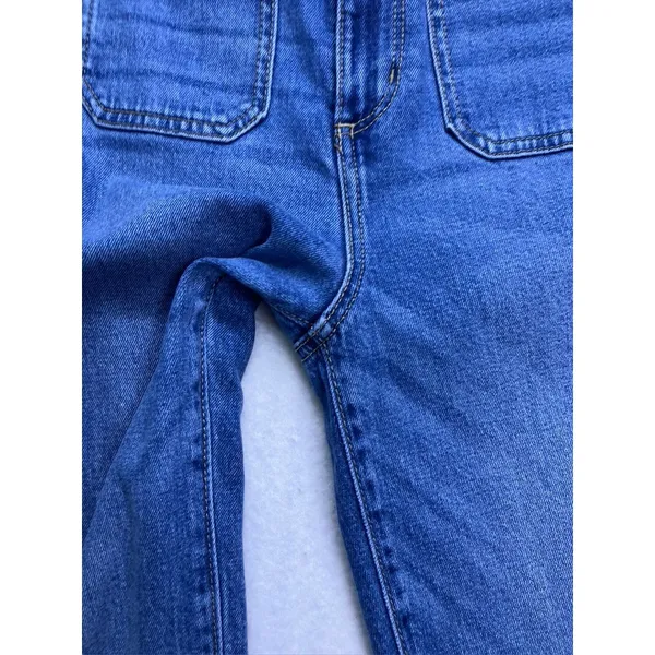 Ann Taylor Flare Jeans‎ Women 4 Blue Patch Pocket High Rise Denim Classic - Image 6