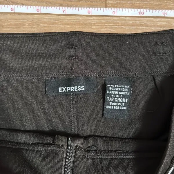 Express vintage black dress pants women’s size 7/8 bootcut with clasp belt‎ - Image 4