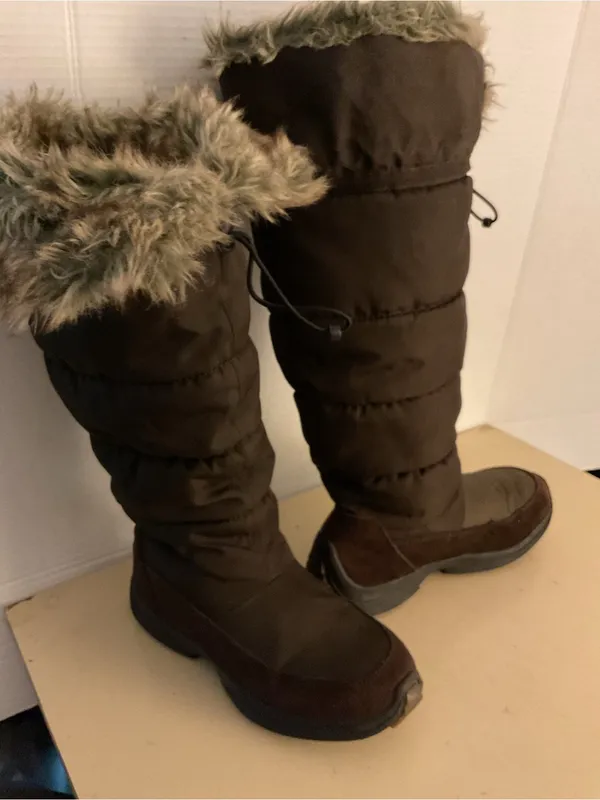 Cougar women Brown Tall non fur suede waterproof attract boots US 7 - Image 11