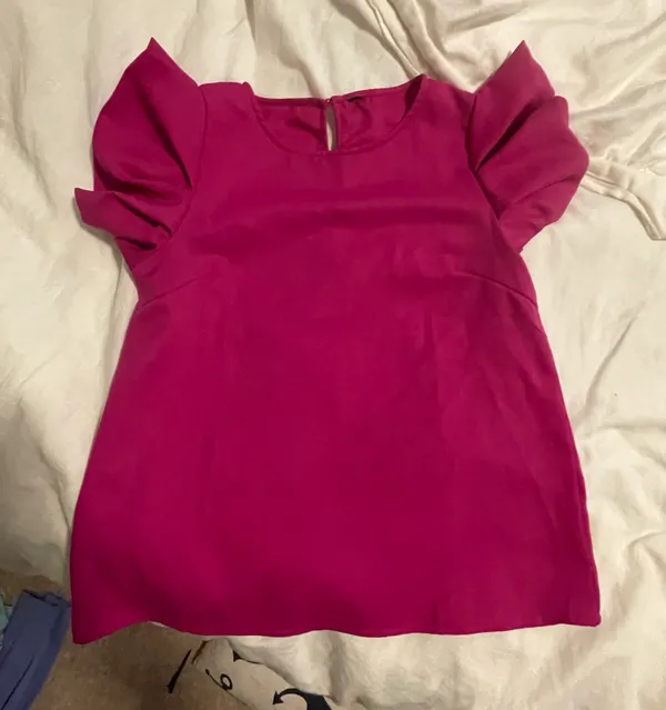 Boutique Ruffle Sleeve Top Purple Size XS - Image 2