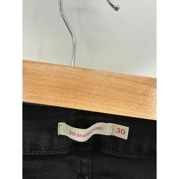 Levis‎ 311 Shaping Skinny Soft Black Cotton Blend Denim Jeans Womens 30x30 - Image 6