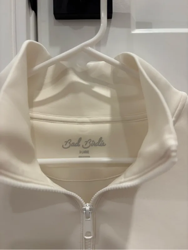 NWT Bad Birdie At Ease Quarter zip Size XL White - Image 3