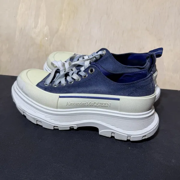 Alexander McQueen Tread Slick Sneakers Denim Blue Size 7/37 - Image 5