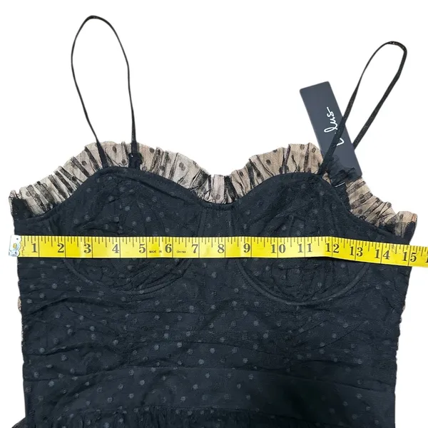 Lulus Black Tiered Tulle Midi Dress – Size M (NWT) - Image 3