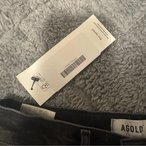 AGOLDE Riley High Rise Straight Crop Jeans Panoramic Washed Black Women's Sz 25 - Image 4