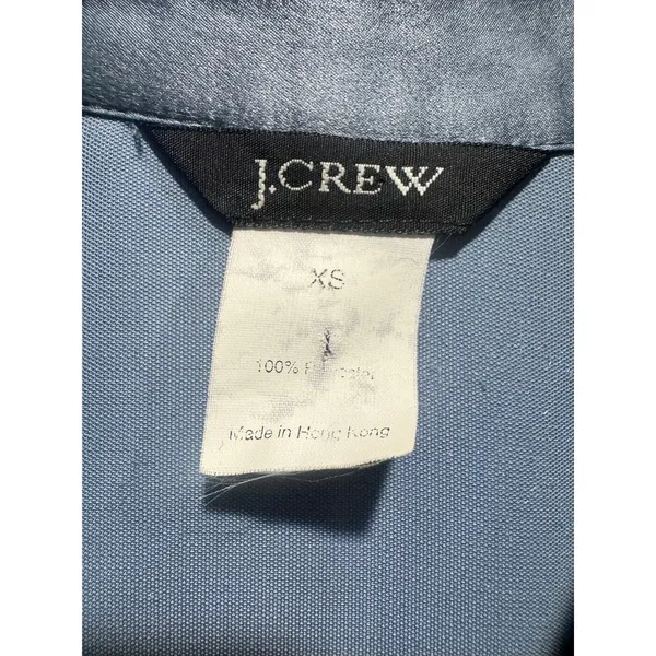 Vintage J.Crew Blue Velvet Button Down Shirt XS Made in Hong Kong - Image 2