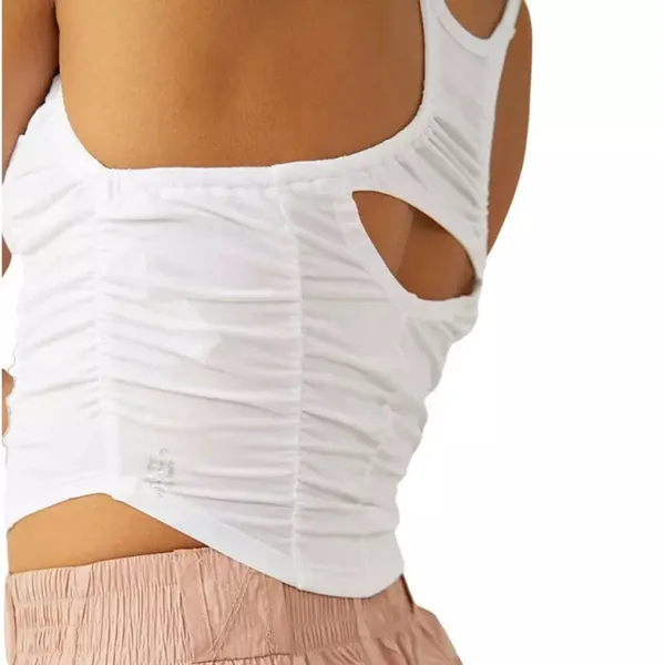 FP MOVEMENT Shirr Enough Tank Top Ruched White - Image 5