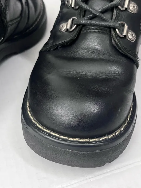 HARLEY DAVIDSON Black Moto Biker Boots Size 5 Bikercore Grunge Academia - Image 7