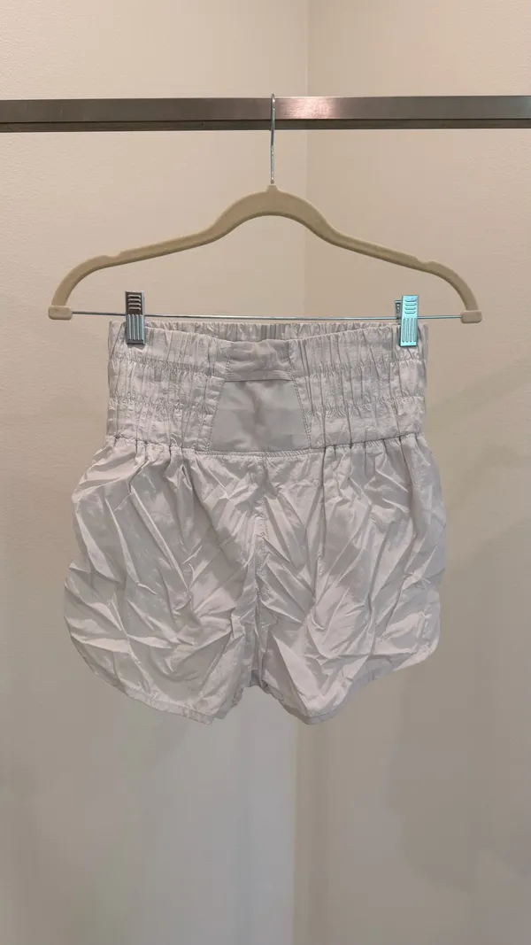 Free People Movement Women's Gray Athletic Shorts S High Rise Pull-On Logo - Image 3