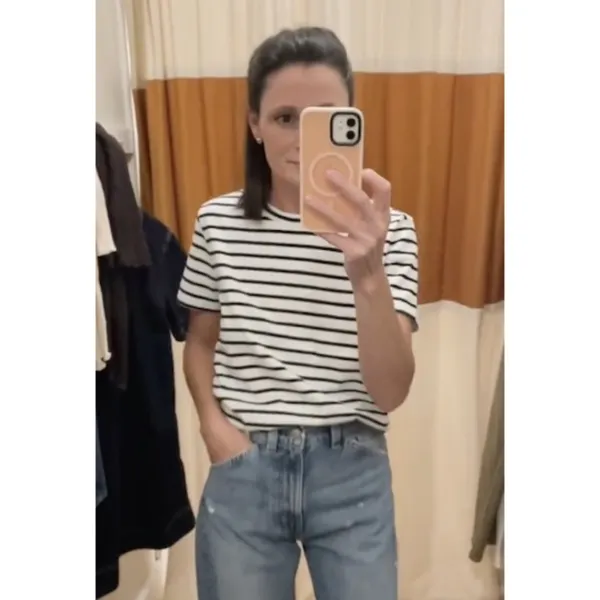 MADEWELL The Perfect Crewneck Tee in Allday Jersey in Roasted Chicory Size Large - Image 3