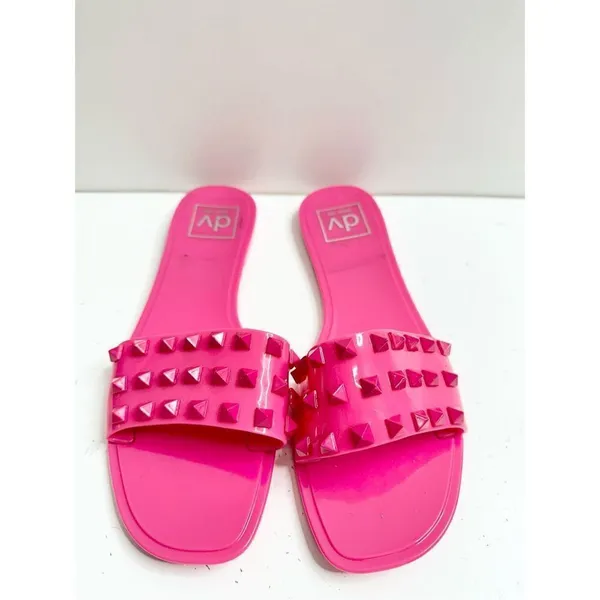 Dolce Vita Jelly Sandals Womens‎ Size 5 Skylar Pink Spiked Slip On Slides - Image 2