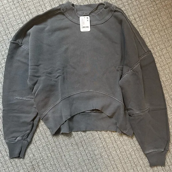 Free People We the Free Hi-Lo Pullover Black Gray XS NWT - Image 5
